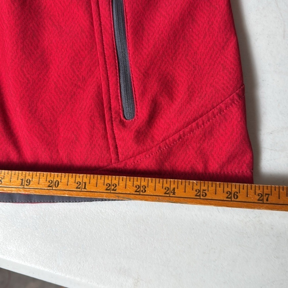 Free Country Womens Red Herringbone Softshell Hooded Jacket Size 1X - Picture 14 of 14